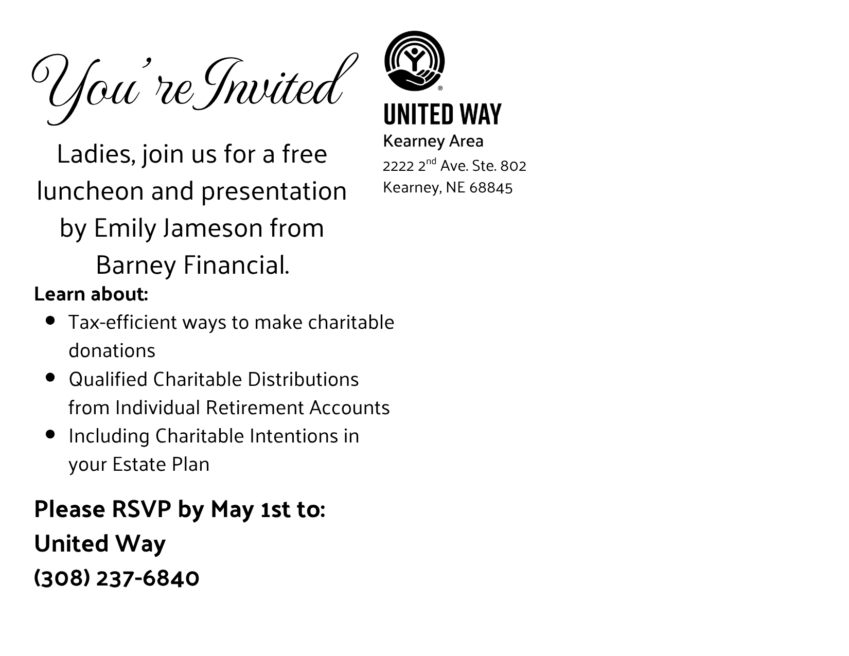 legacy luncheon invitation